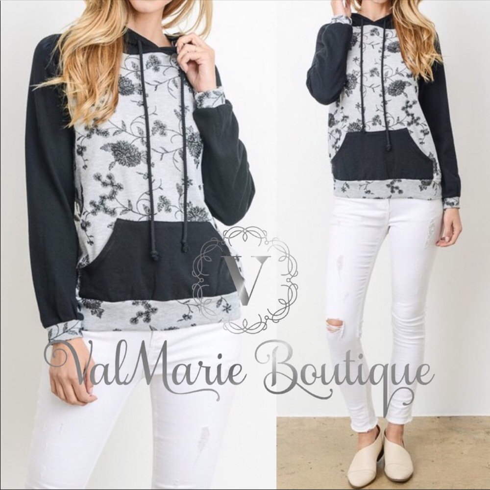 LAST! Floral embroidered hoodie - Picture 4 of 4